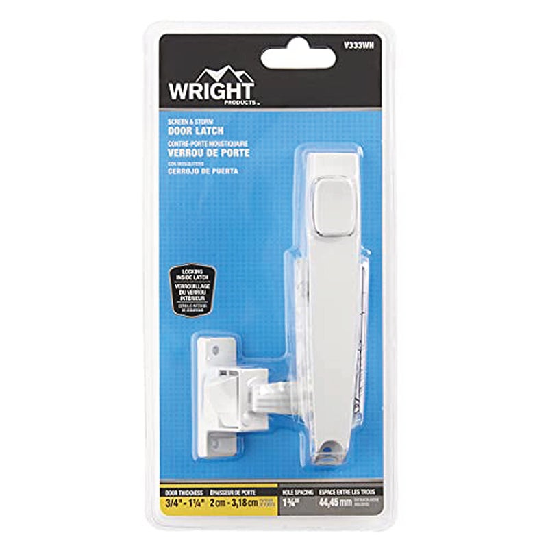 Wright Products - Tie Down Push Button Door Latch for Screen and Storm Doors, White - Image 2